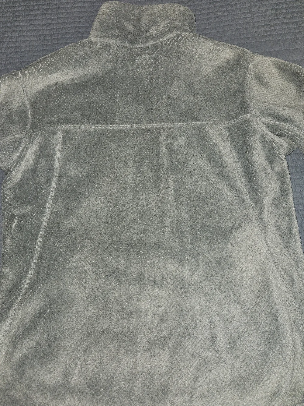 Patagonia Gray Fleece Pullover with Purple Trim